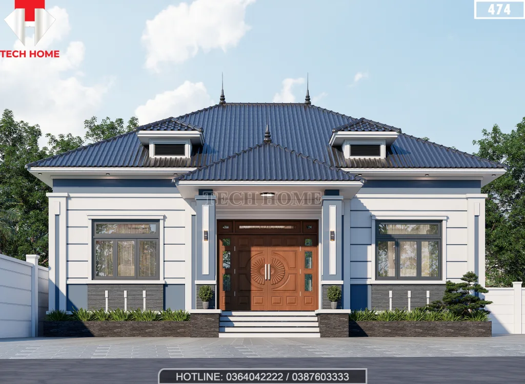 thiết kế nhà cấp 4 mái Nhật