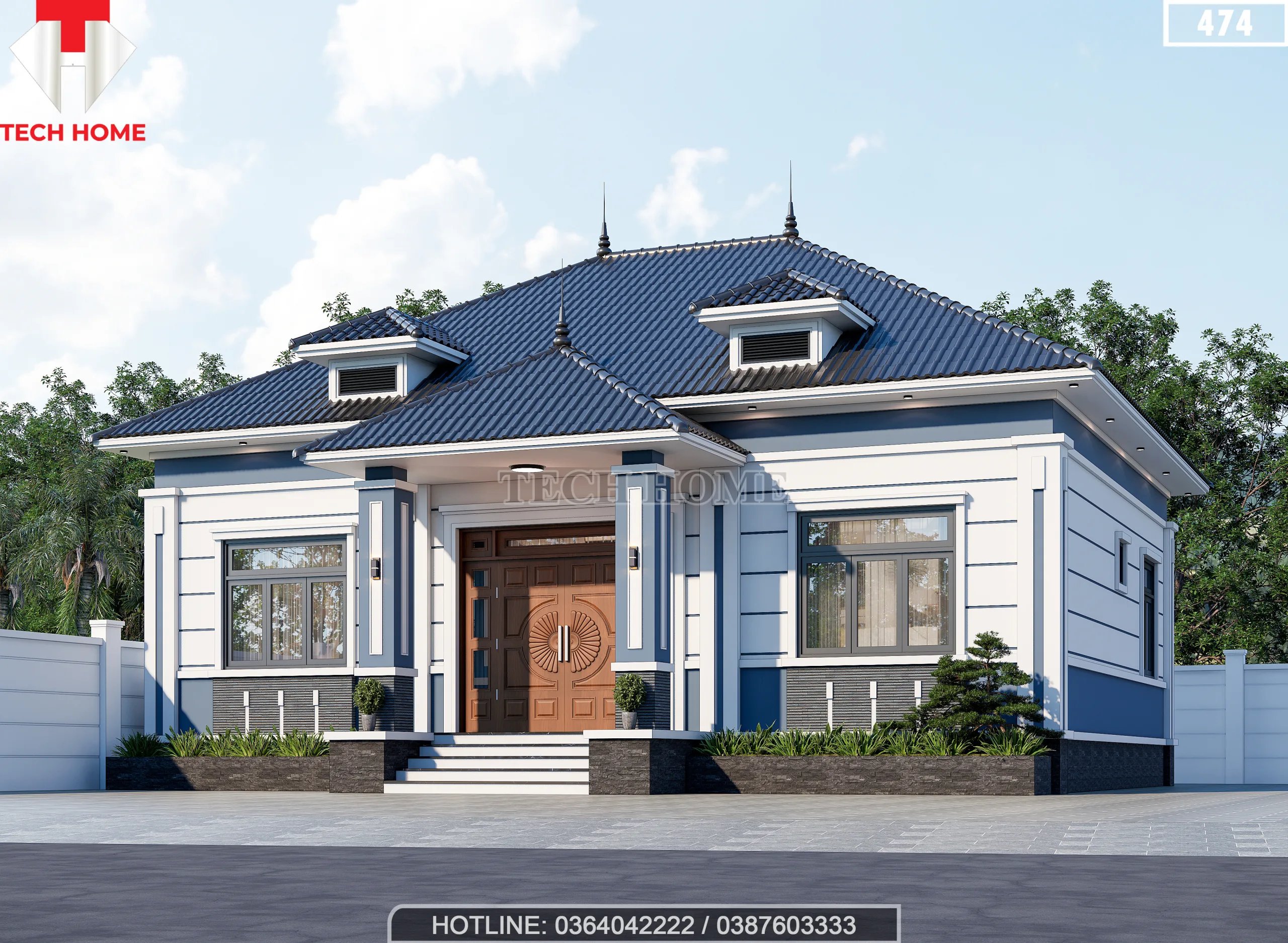 nhà cấp 4 mái Nhật