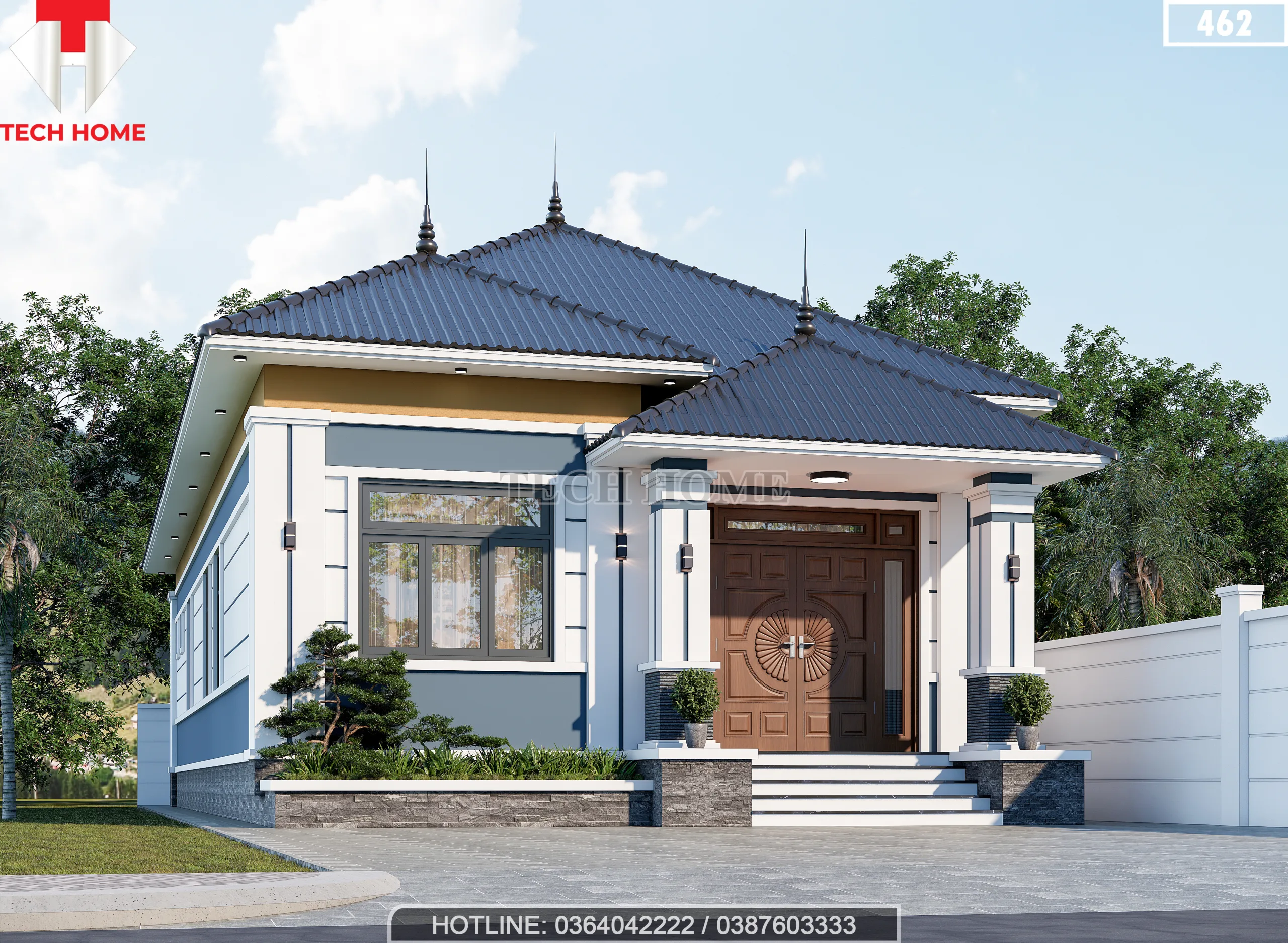 thiết kế nhà cấp 4 mái Nhật