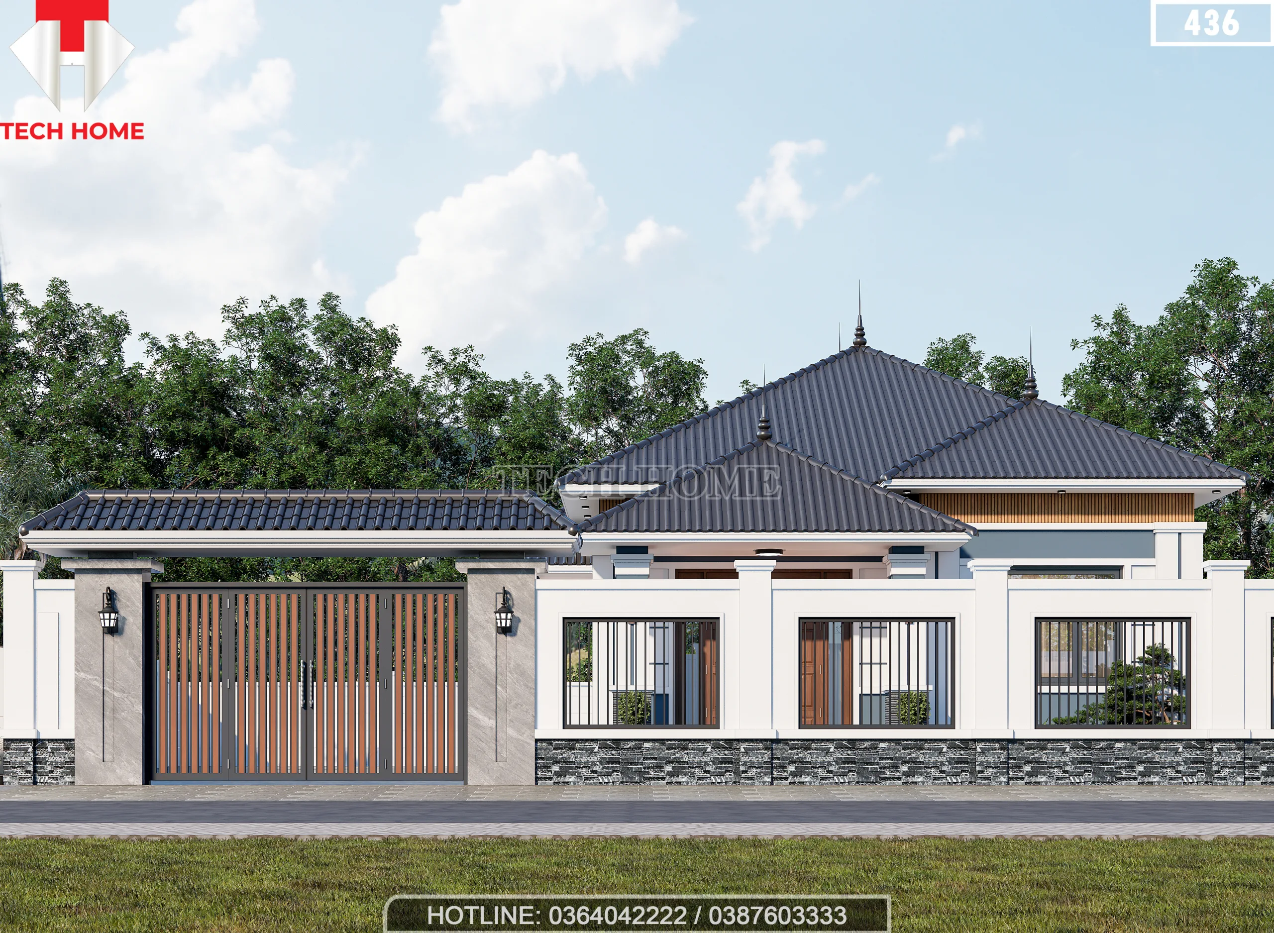 nhà cấp 4 mái Nhật