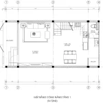 mặt bằng nhà phố 2 tầng 1 tum