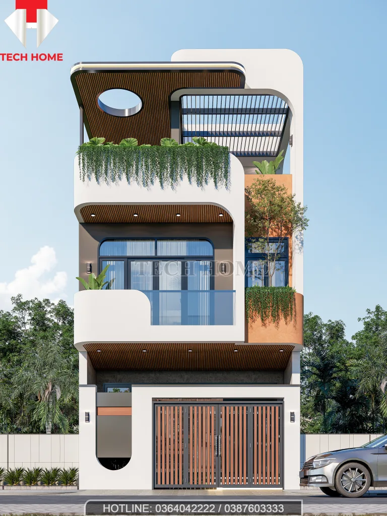 nhà phố 2 tầng 1 tum