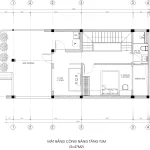 mặt bằng nhà phố 2 tầng 1 tum