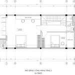 mặt bằng nhà phố 2 tầng 1 tum