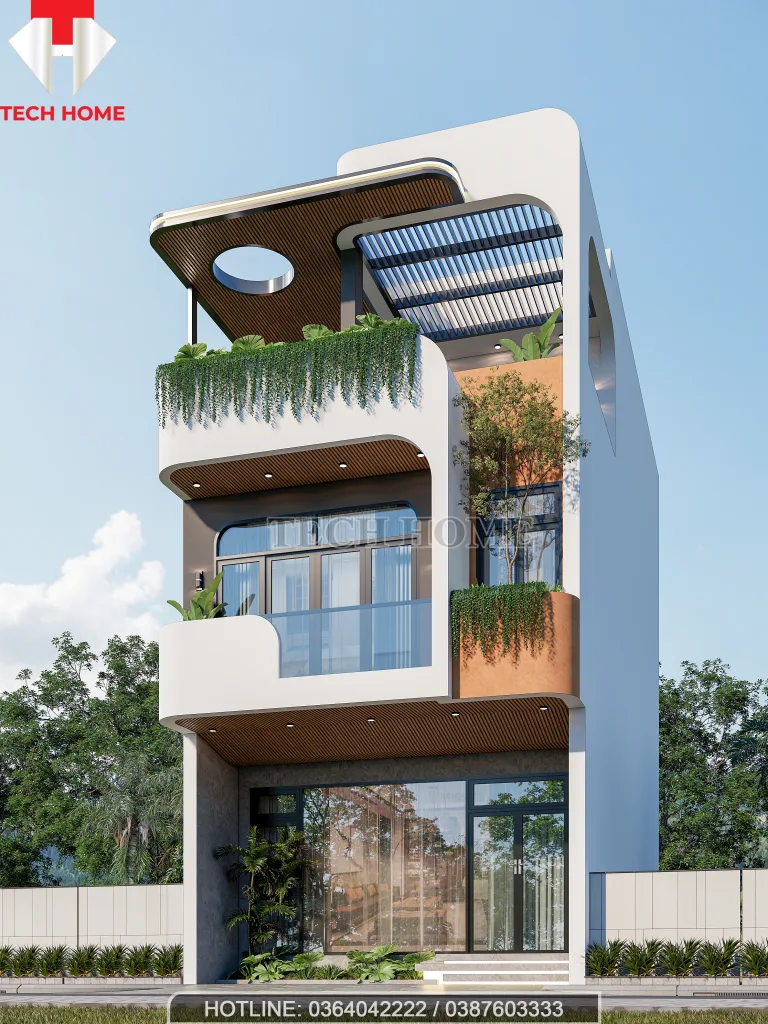 nhà phố 2 tầng 1 tum