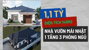nhà vườn mái Nhật 1 tầng 3 phòng ngủ