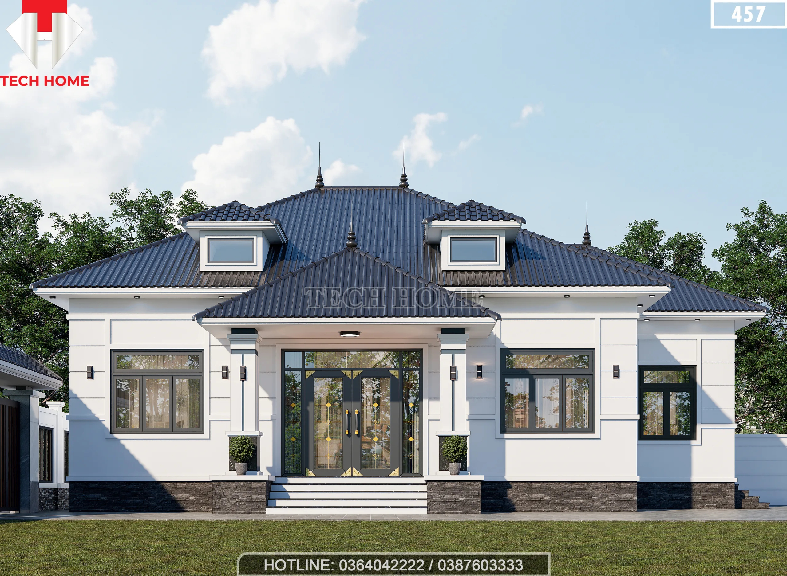 thiết kế biệt thự nhà vườn mái nhật