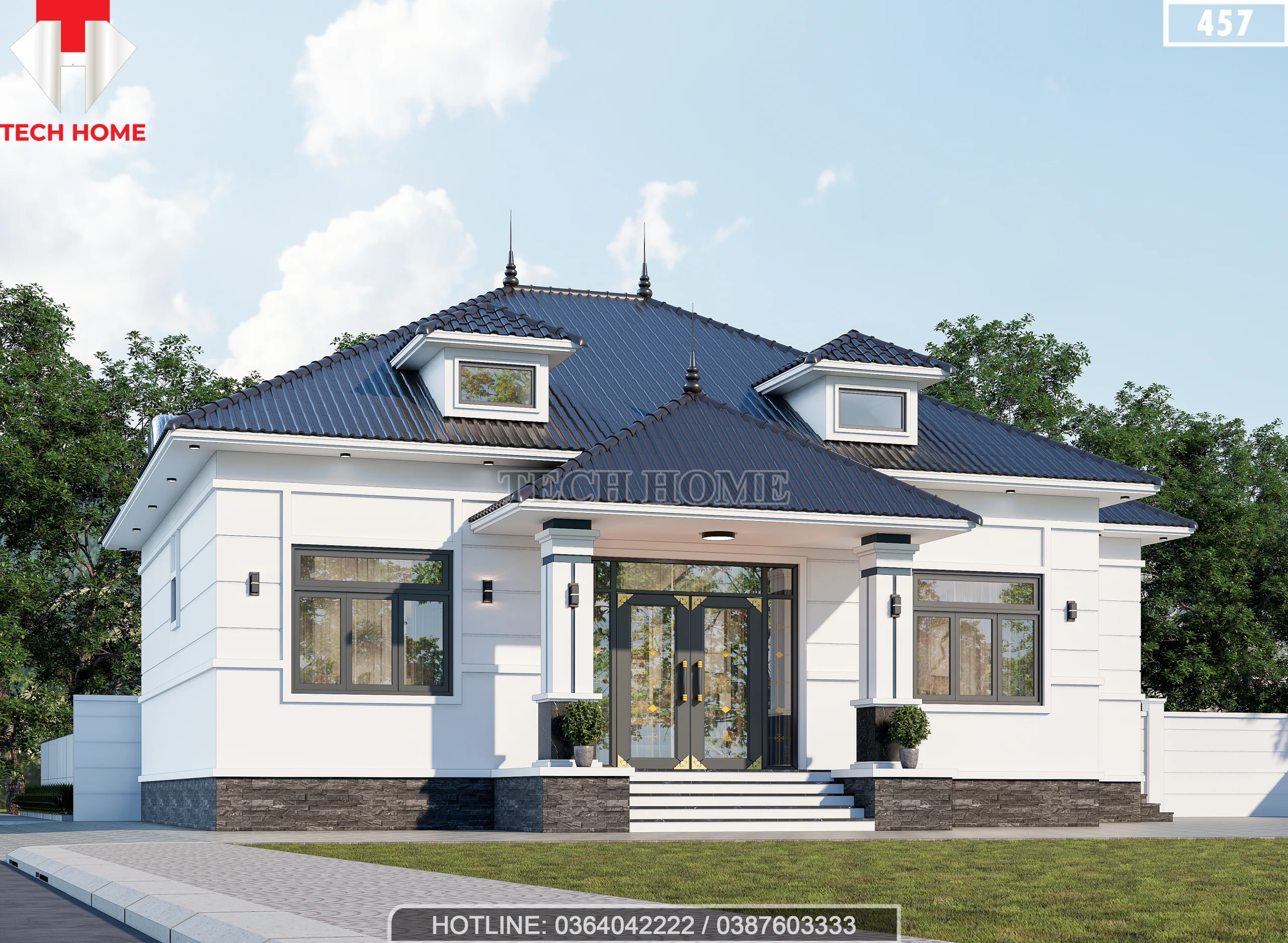 thiết kế biệt thự nhà vườn mái nhật