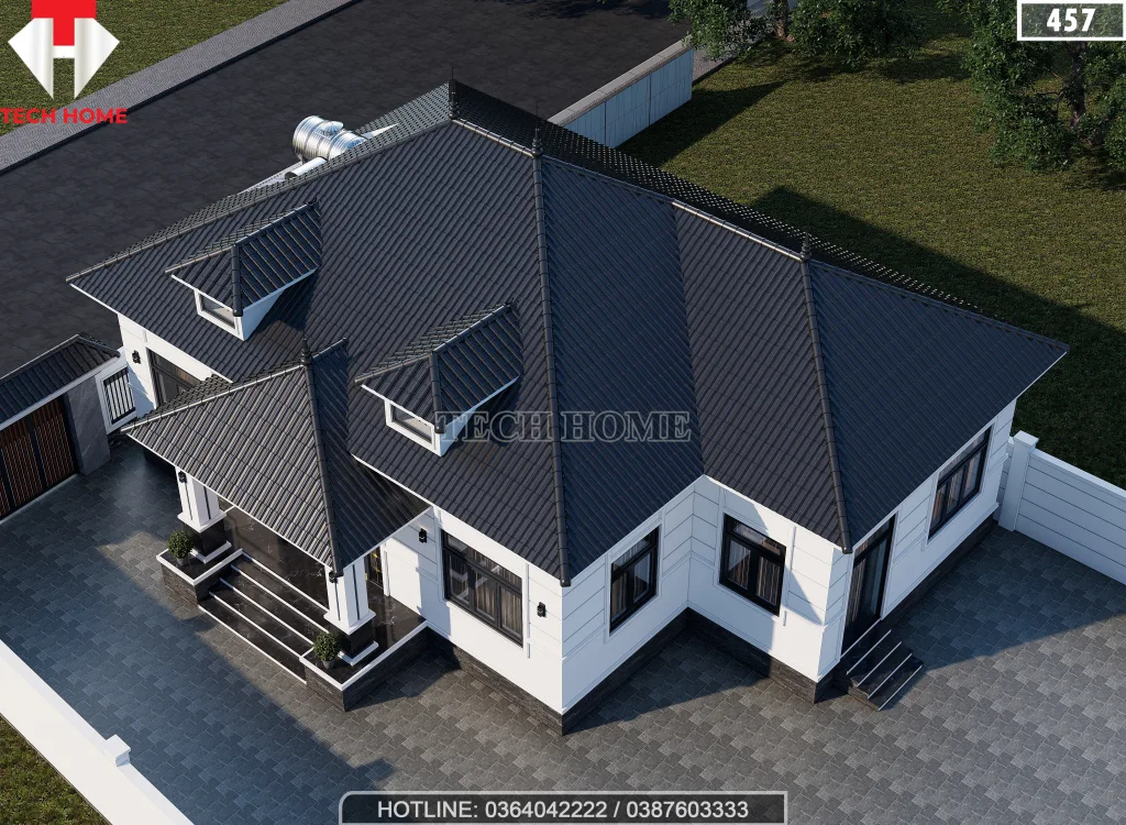 thiết kế biệt thự nhà vườn mái nhật