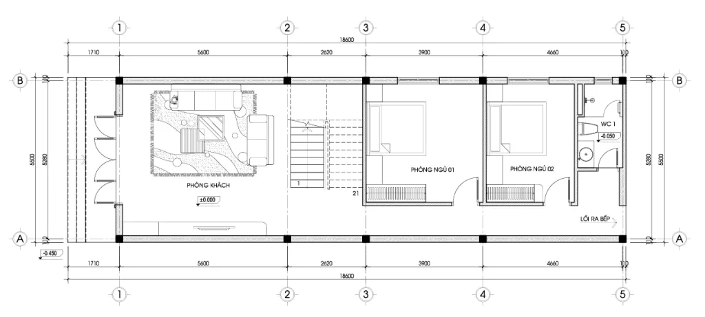 mặt bằng thiết kế nhà 2 tầng