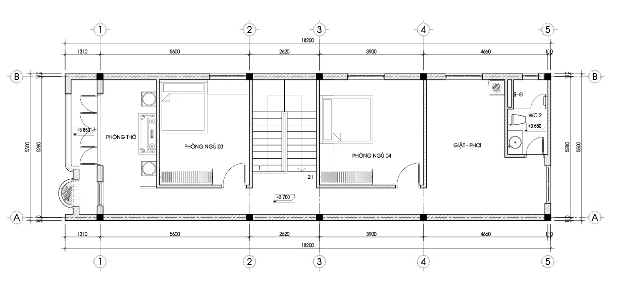 mặt bằng thiết kế nhà 2 tầng