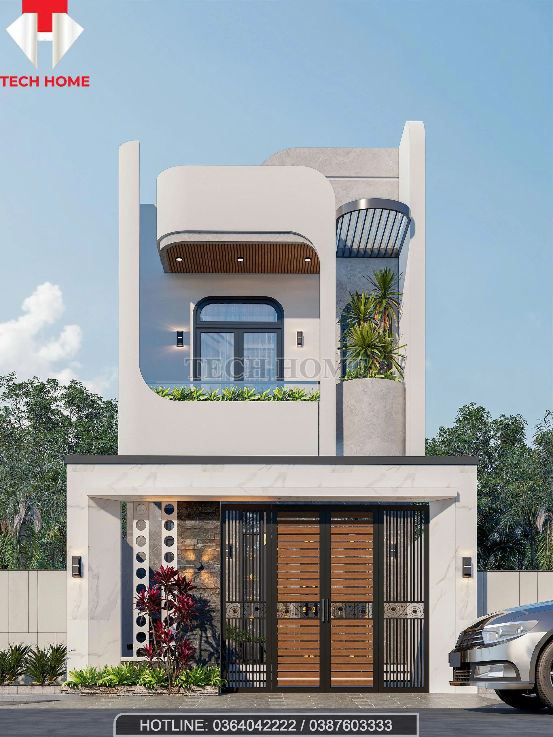 thiết kế nhà 2 tầng hiện đại