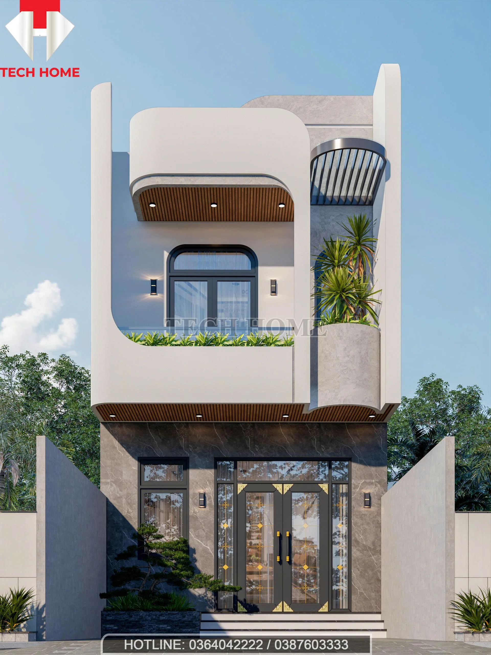 thiết kế nhà 2 tầng hiện đại