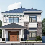 thiết kế nhà 2 tầng mái Nhật