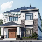 thiết kế nhà 2 tầng mái Nhật