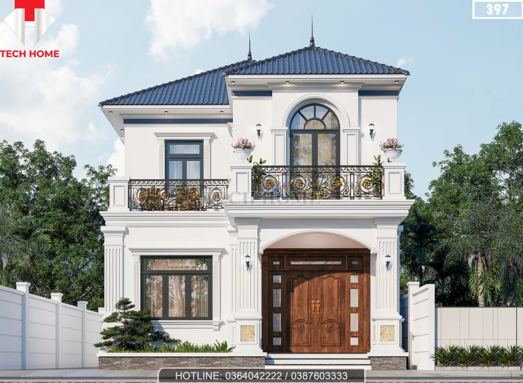 thiết kế nhà 2 tầng mái Nhật