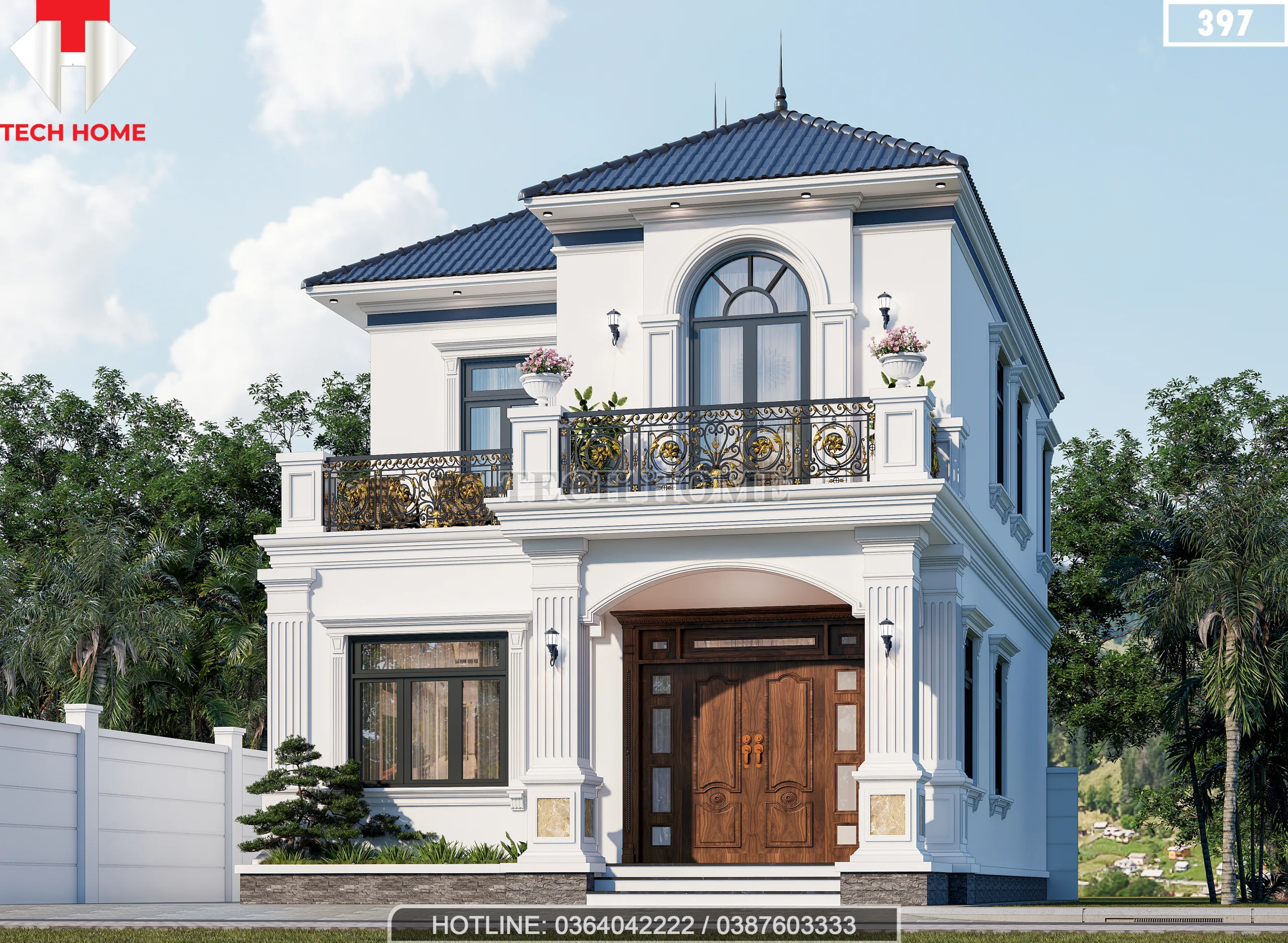 thiết kế nhà 2 tầng mái Nhật