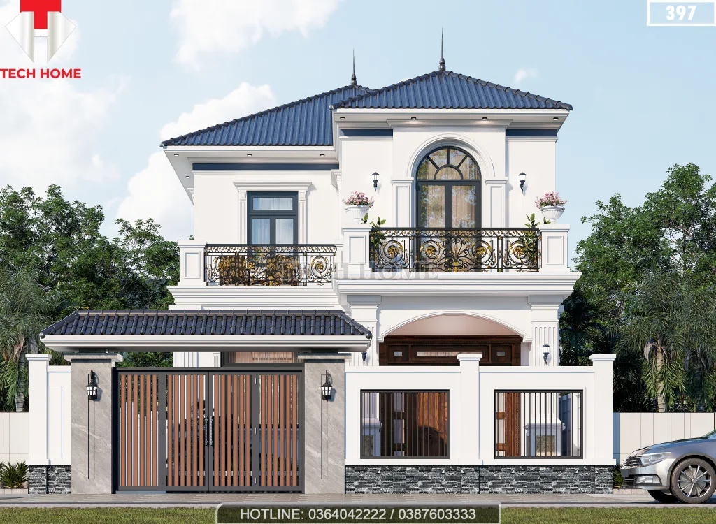 thiết kế nhà 2 tầng mái Nhật