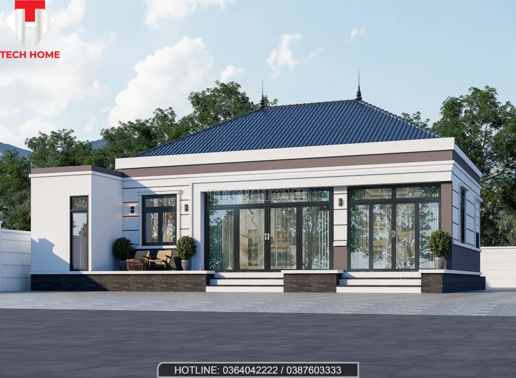 thiết kế nhà cấp 4 mái Nhật