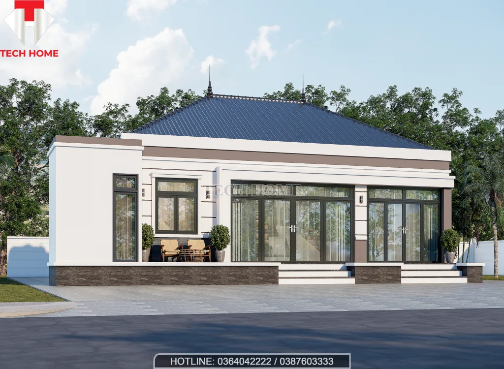 thiết kế nhà cấp 4 mái Nhật