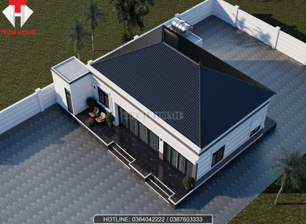 thiết kế nhà cấp 4 mái Nhật