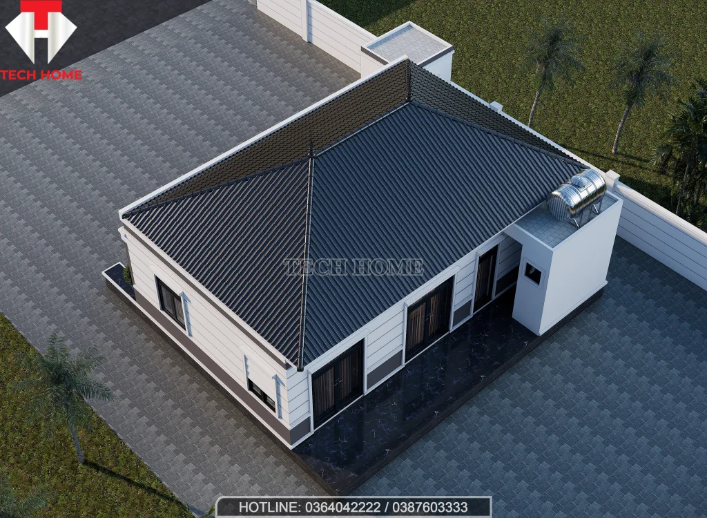 thiết kế nhà cấp 4 mái Nhật