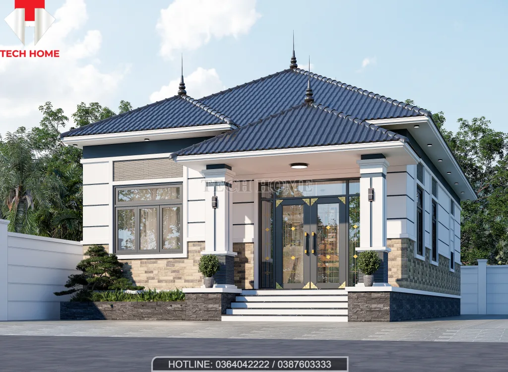 thiết kế nhà cấp 4 mái Nhật