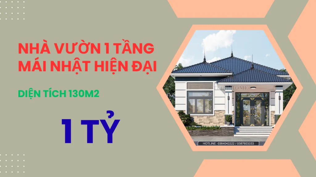thiết kế nhà cấp 4 mái Nhật
