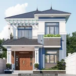 thiết kế nhà mái Nhật 2 tầng