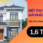 thiết kế nhà mái Nhật 2 tầng