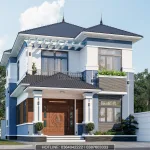 thiết kế nhà mái Nhật 2 tầng