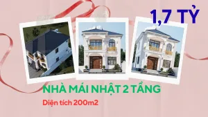 thiết kế nhà mái Nhật 2 tầng