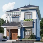 thiết kế nhà mái Nhật 2 tầng