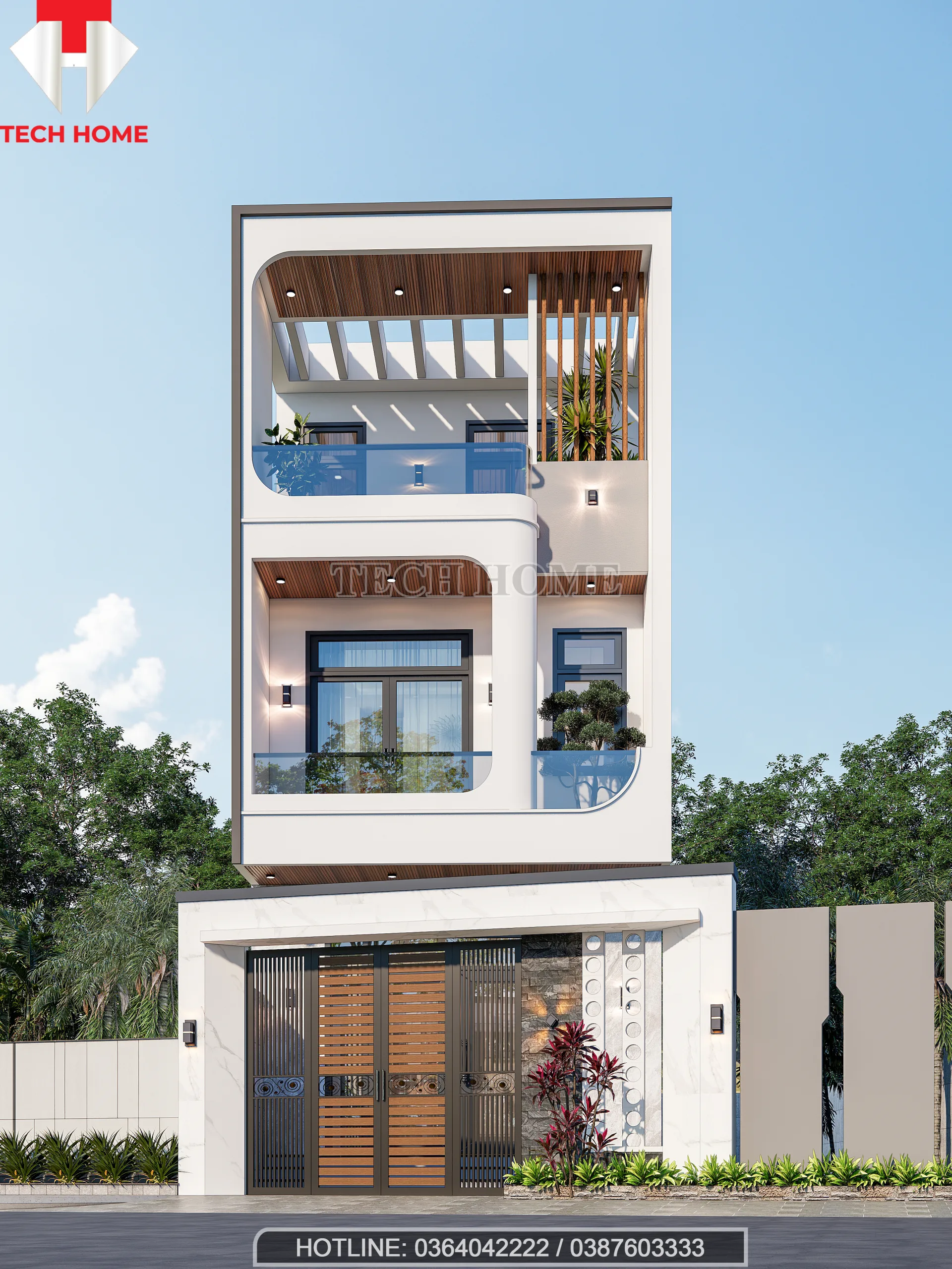 thiết kế nhà ống 3 tầng hiện đại