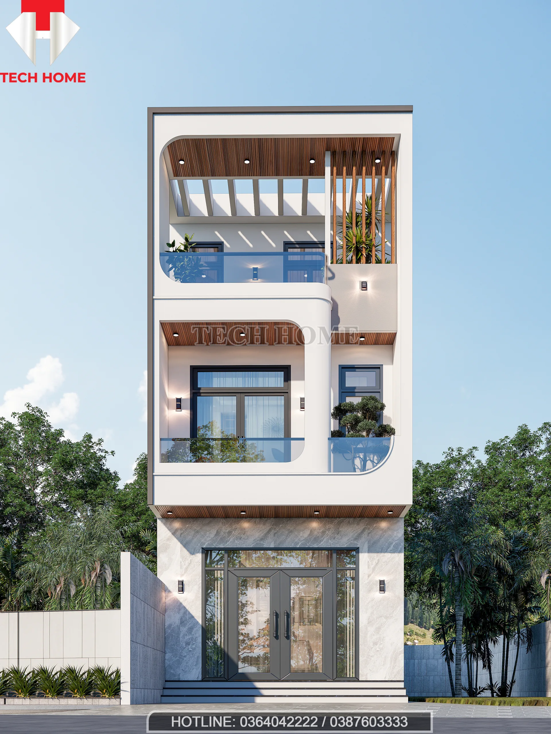 thiết kế nhà ống 3 tầng hiện đại