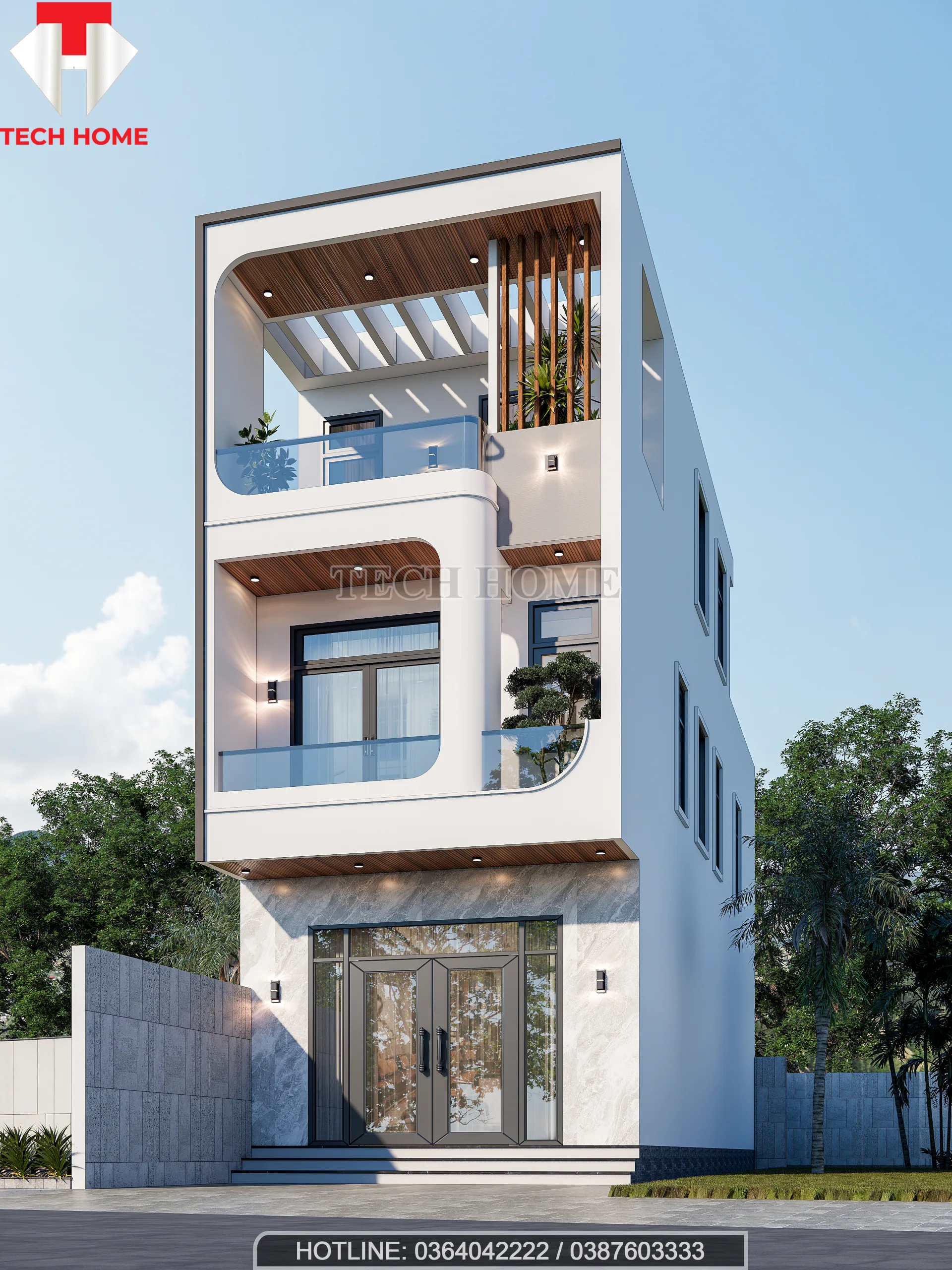 thiết kế nhà ống 3 tầng hiện đại