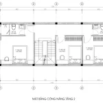 mặt bằng thiết kế nhà phố 2 tầng 1 tum