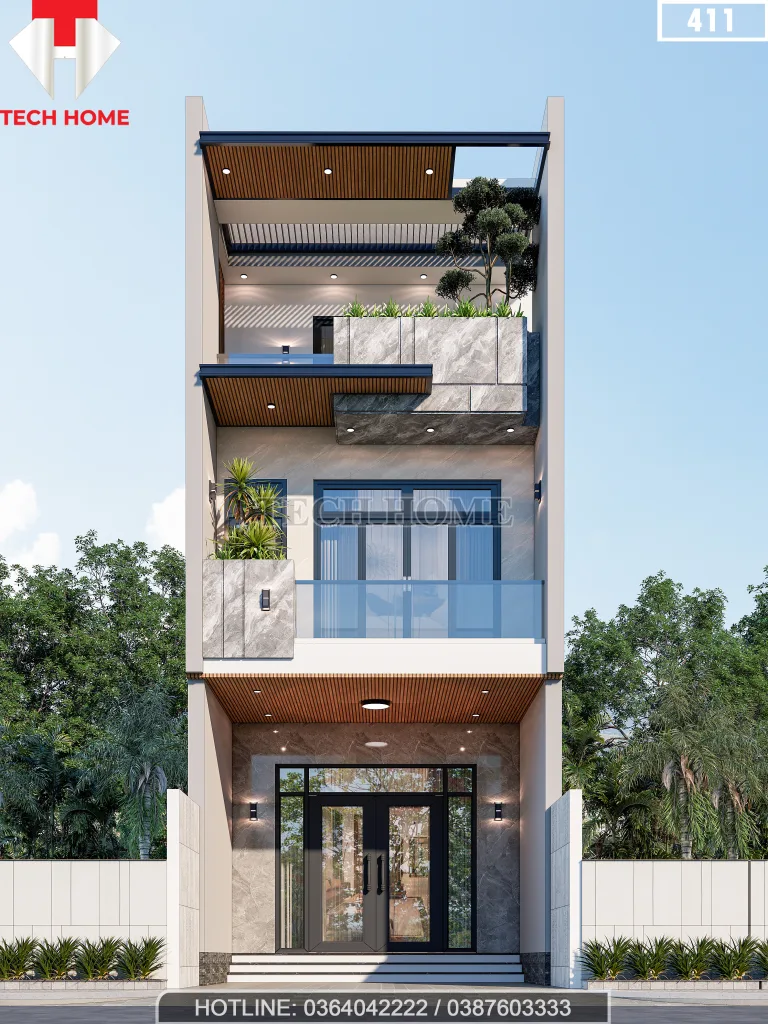 thiết kế nhà phố 3 tầng