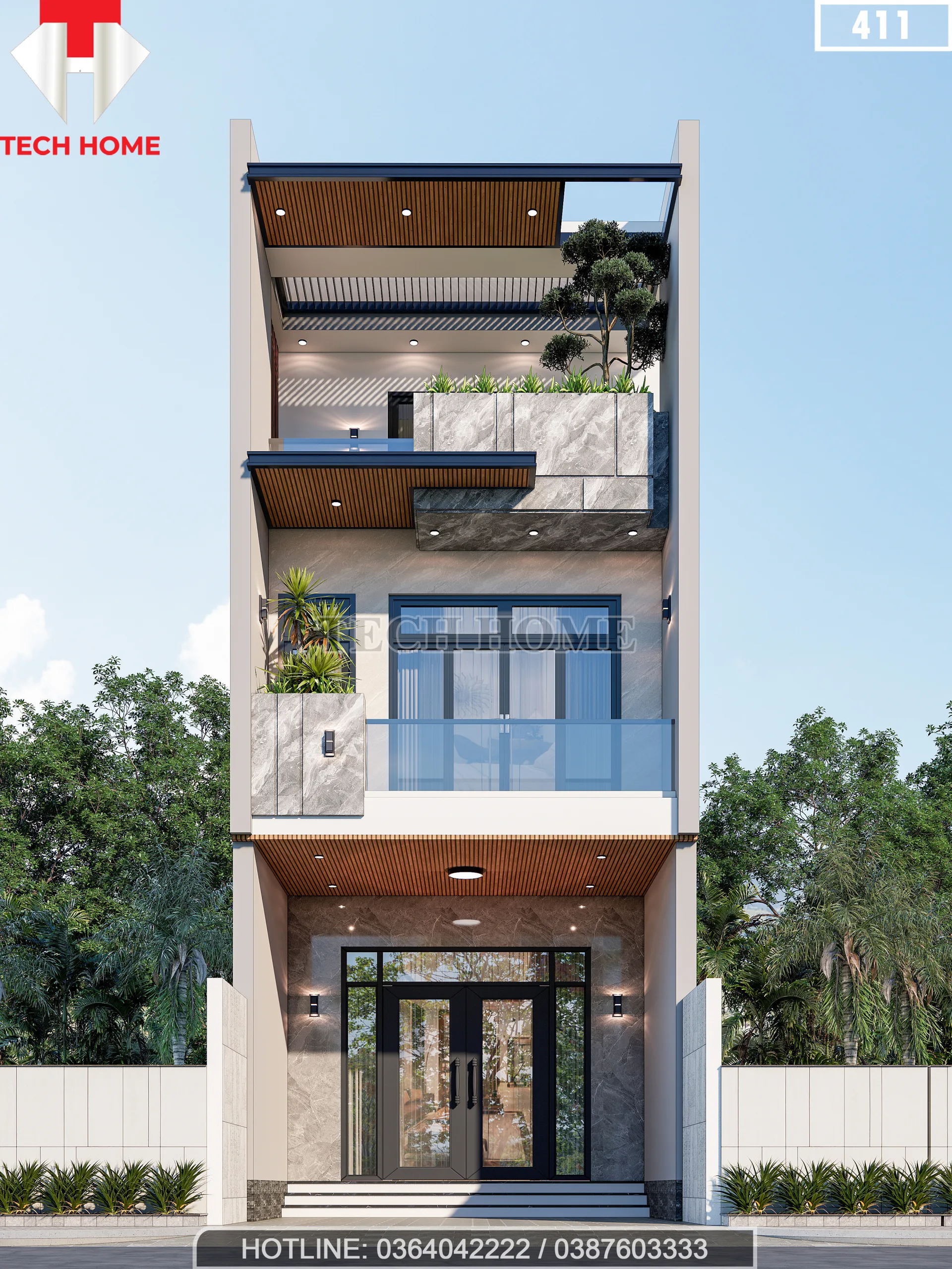 thiết kế nhà phố 3 tầng