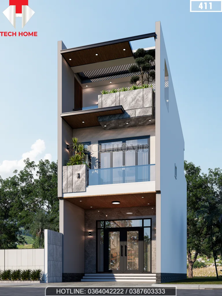 thiết kế nhà phố 3 tầng