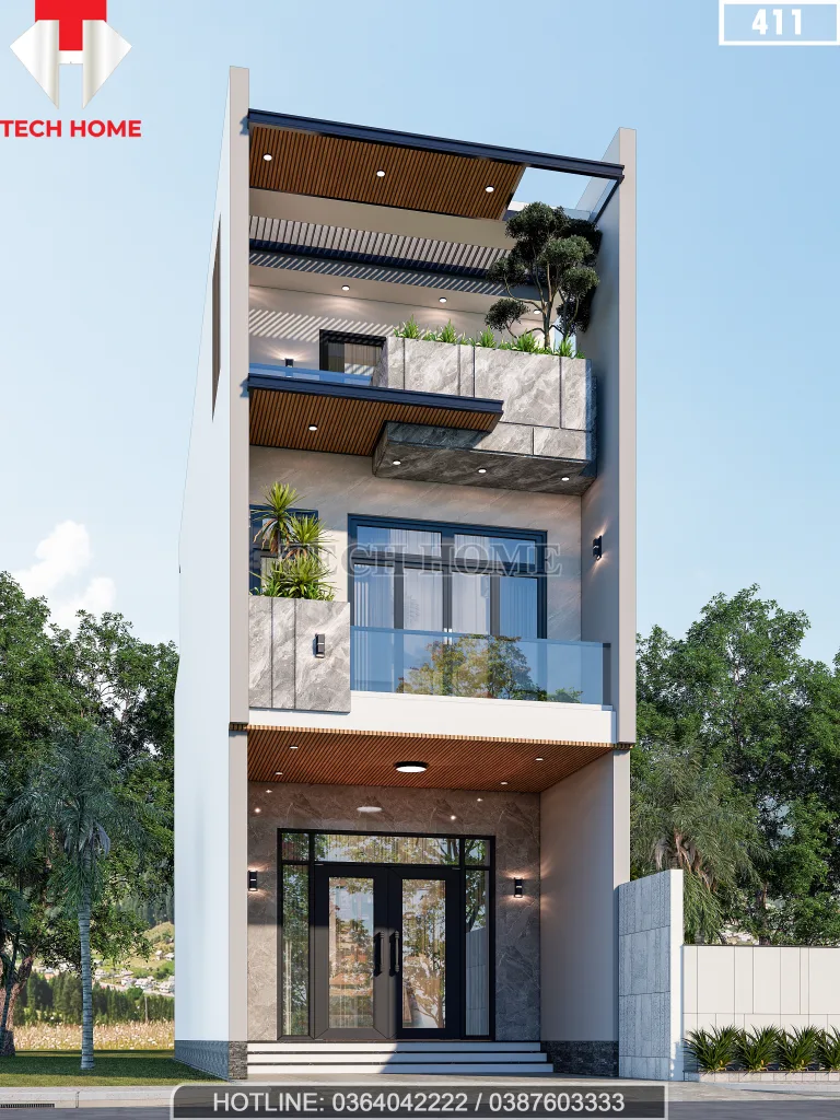 thiết kế nhà phố 3 tầng