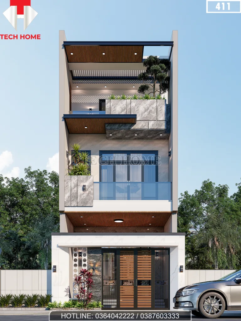 thiết kế nhà phố 3 tầng