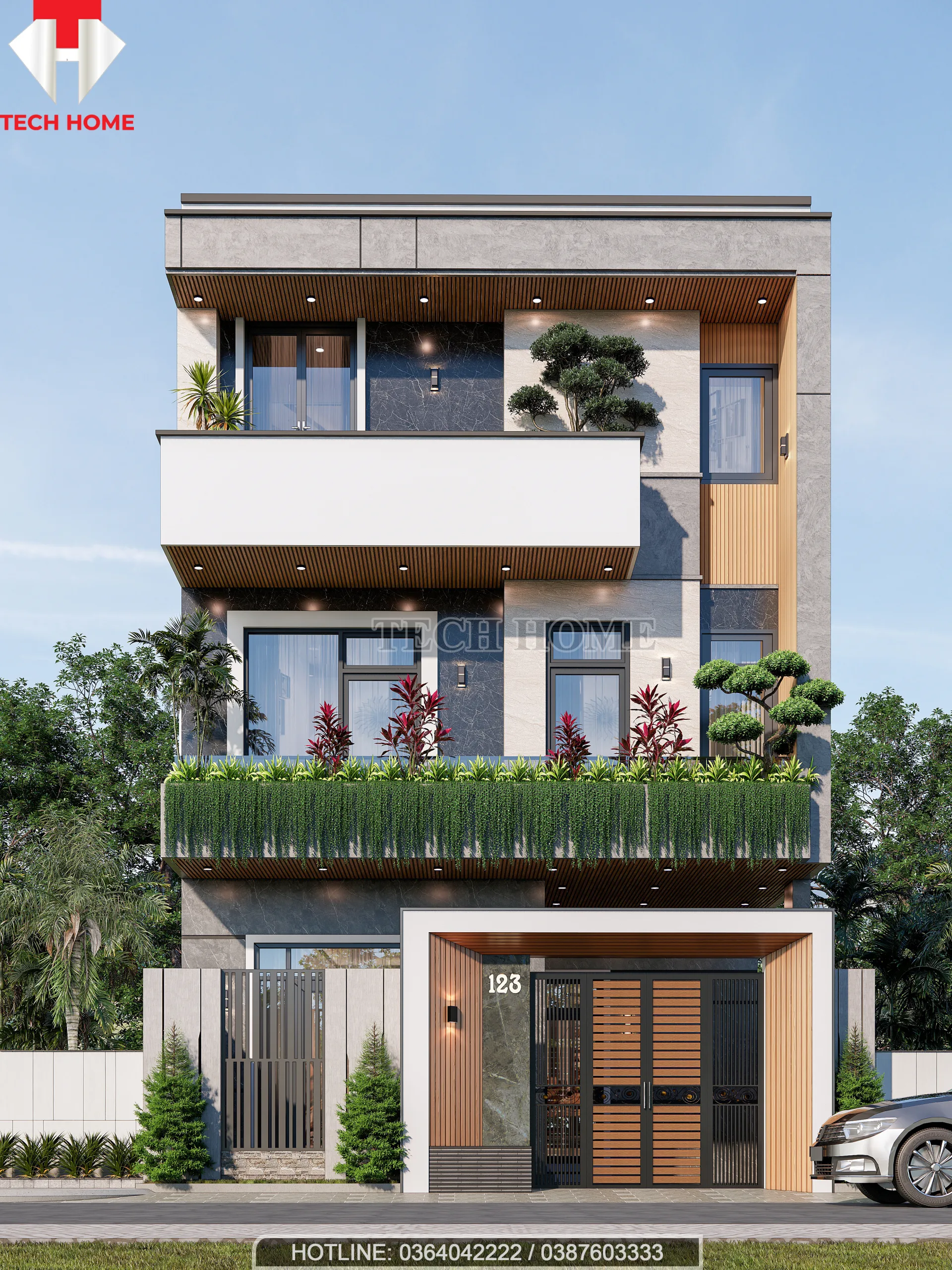 thiết kế nhà phố 3 tầng hiện đại