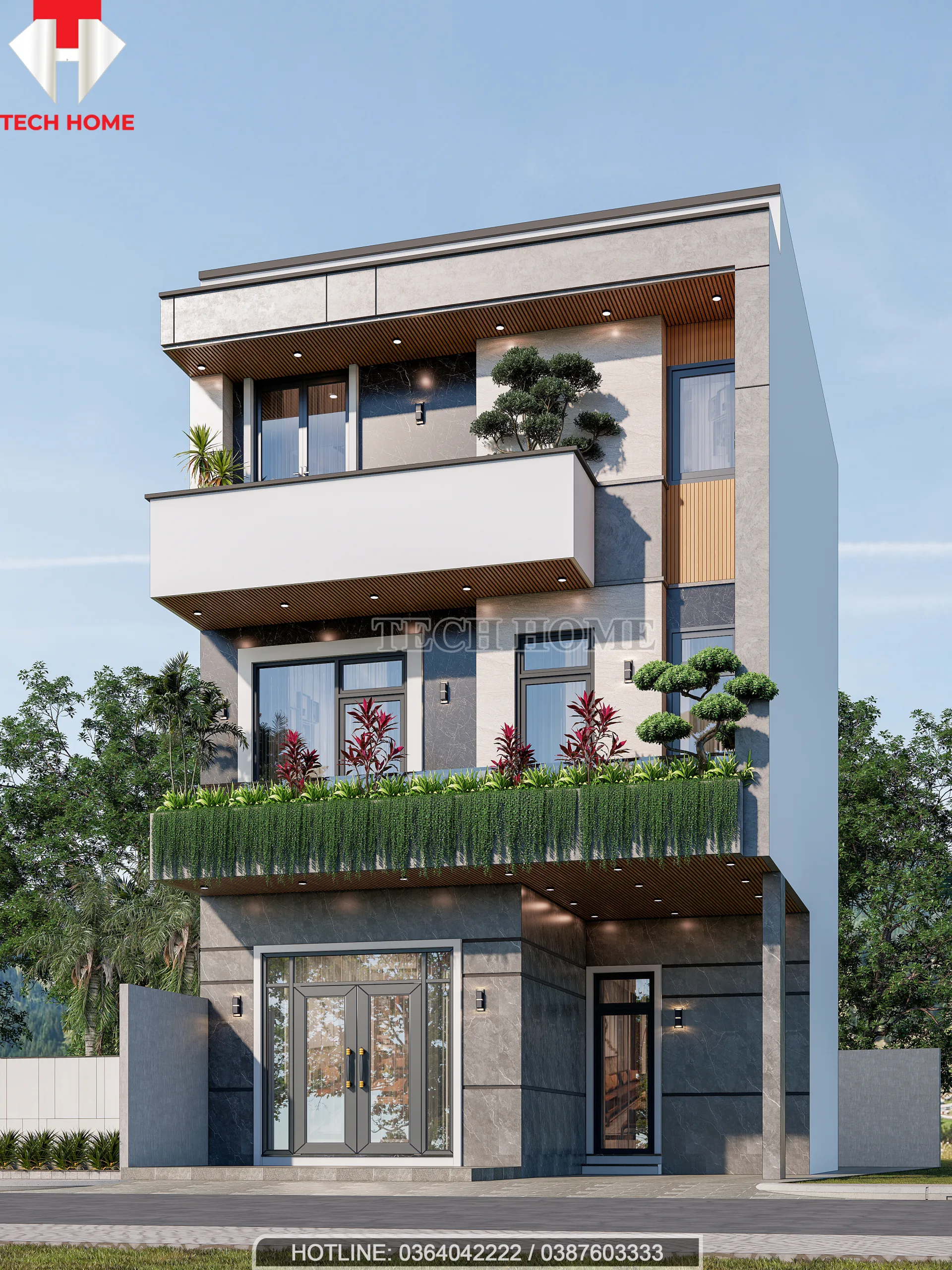 thiết kế nhà phố 3 tầng hiện đại