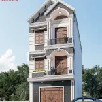 thiết kế nhà phố 3 tầng mái thái
