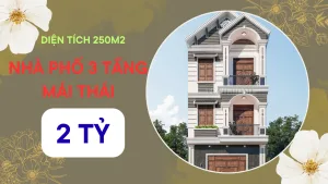 thiết kế nhà phố 3 tầng mái thái