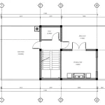 Bản vẽ bố trí công năng tầng 3 mẫu nhà 2 tầng 1 tum hiện đại 4 phòng ngủ diện tích 33m2 sàn.
