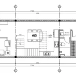 Bản vẽ bố trí công năng tầng 1 mẫu nhà 2 tầng đẹp diện tích 5x17m khoa học.
