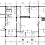 Bản vẽ mặt bằng công năng mẫu nhà mái Nhật 1 tầng 3 phòng ngủ diện tích 180m2 chuẩn phong thủy.