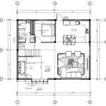Bản vẽ bố trí công năng tầng 1 mẫu thiết kế nhà 3 tầng hiện đại diện tích 99m2.
